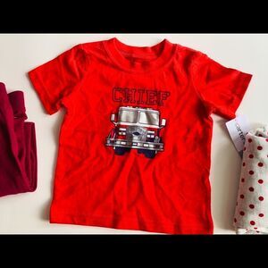 💜Sale Red chief fire truck boys t-shirt